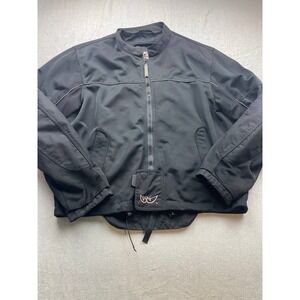 MotoGP Motorcycle Jacket Zip Up Padded Riding Jacket Size XL Black Biker